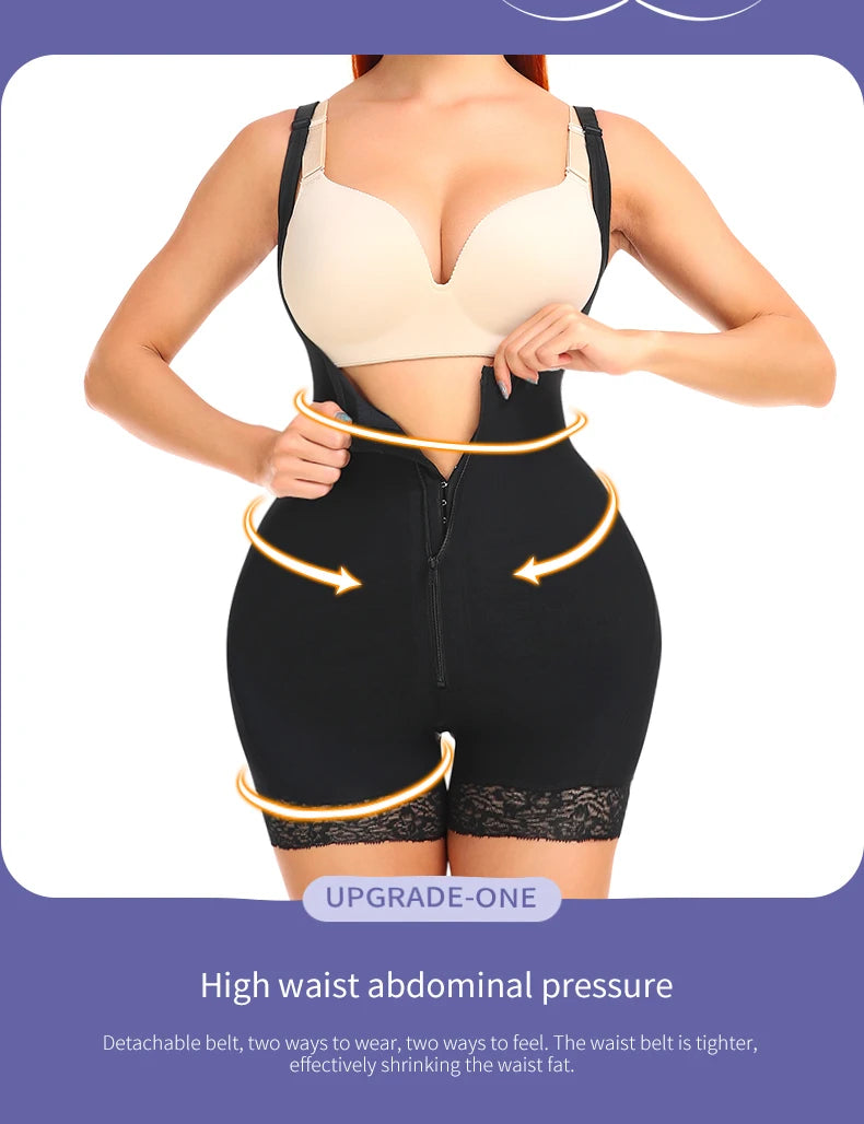 Women's Shapewear Bodysuit  Slimming  Butt Lifter Full Body Shaper Bbl Tummy Control Open Crotch Ziper Design Fajas Reductoras Aviola