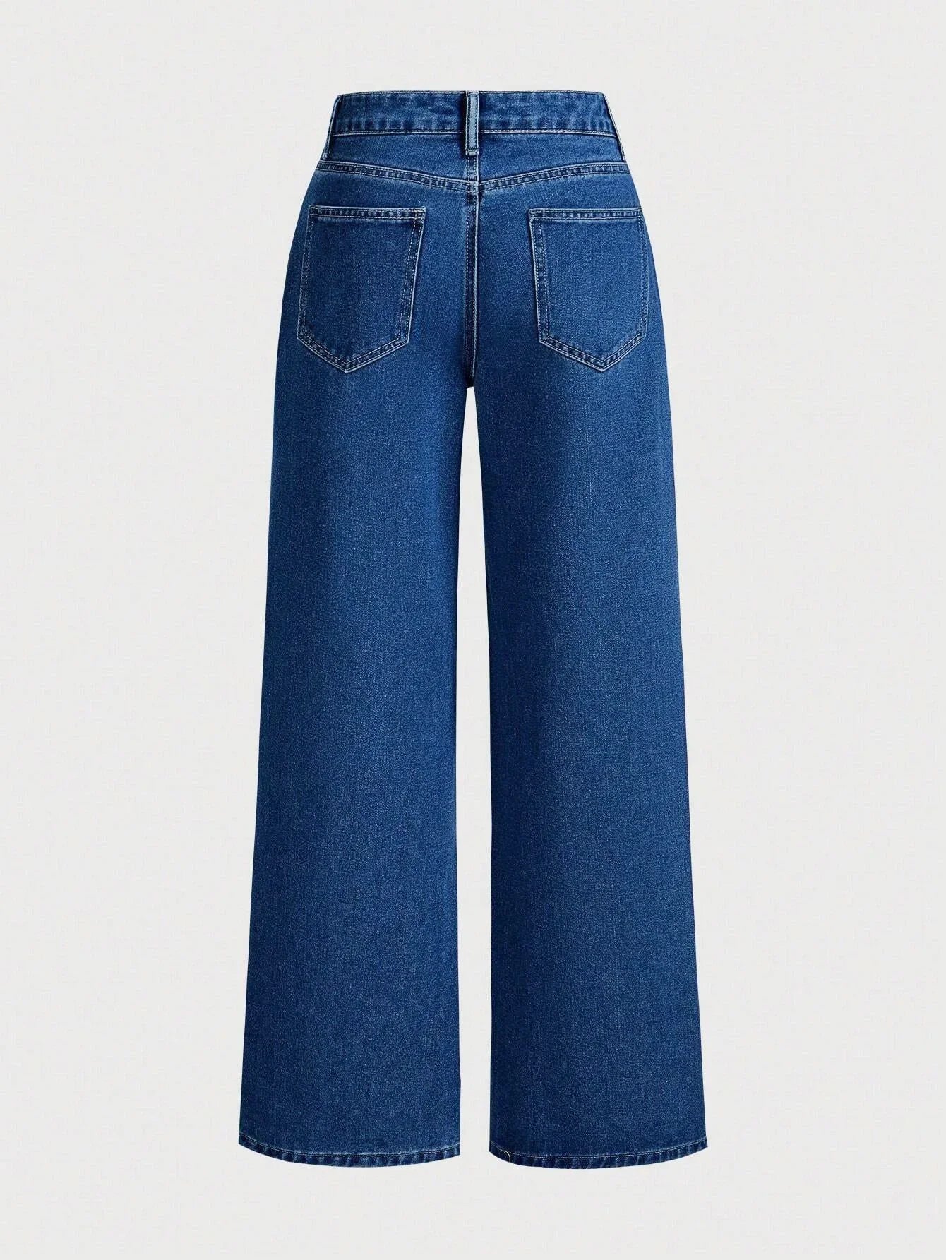Denim Wide Leg Pants Women Mom Jeans Streetwear High Waist Bow Washed Distressed Straight Trousers Y2k Vintage Floor Length Aviola