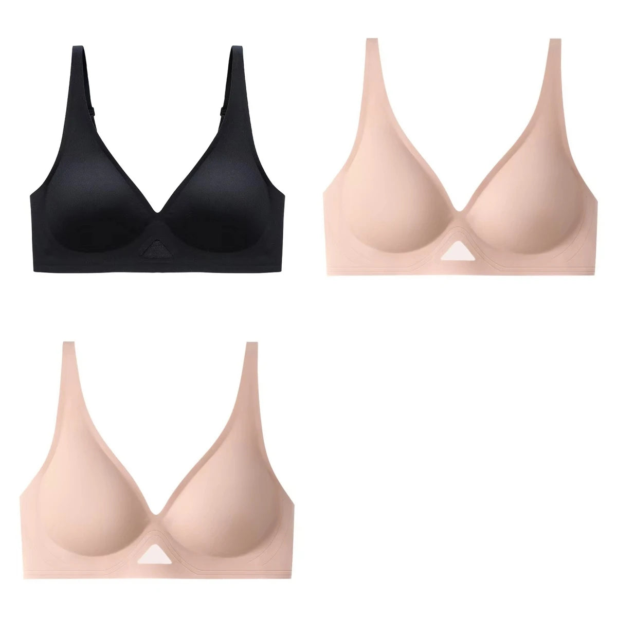 3pcs/Lot Seamless Bras for Women Push Up Brasiere Deep V Bralette Comfort Nonwire Underwear Female Invisible Bra Sexy Lingerie Aviola