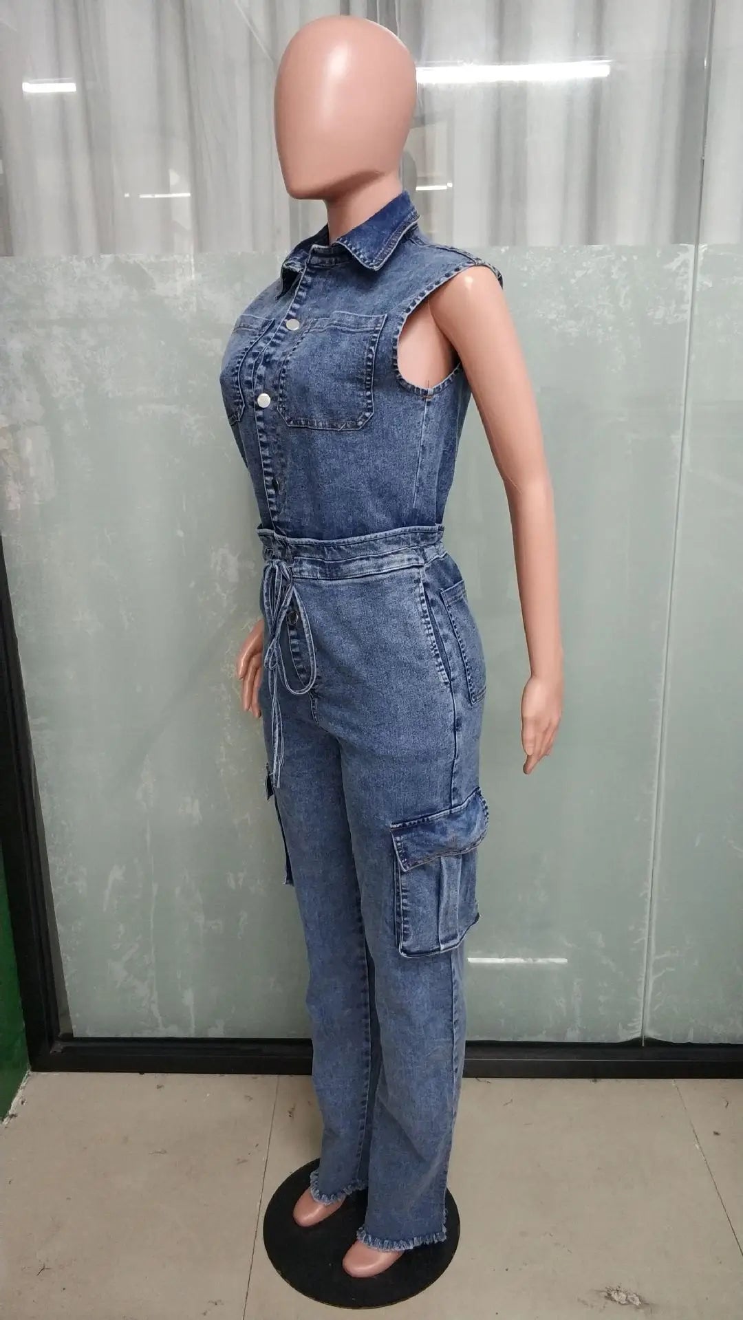 Demin Overalls Women Slim Fit Jumpsuits Sleeveless One Piece Long Pants Mom Jeans High Waist Y2k Club Party Casual Rompers Aviola