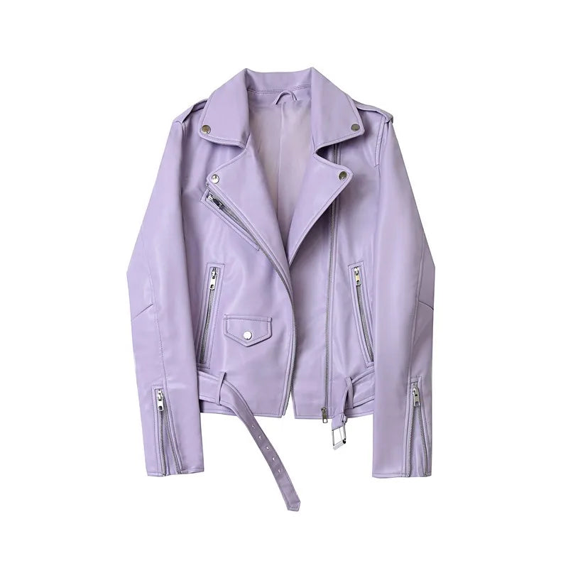 RARF Spring and Autumn 2024 The new belt detachable epaulet motorcycle jacket leather jacket Aviola