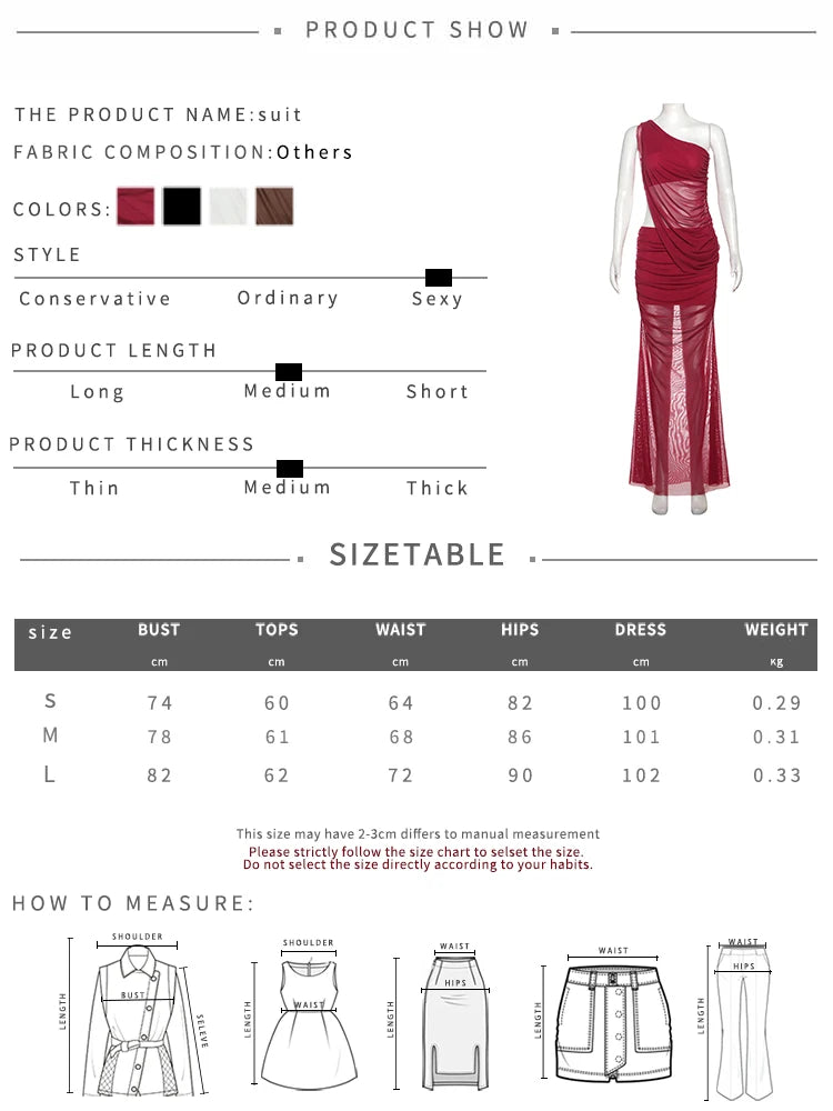 Nibber See Through Irregular 2 Piece Set Women Double Deck Diagonal Collar Tank Top+Ruched Maxi Skirts Matching Club Outfits Aviola