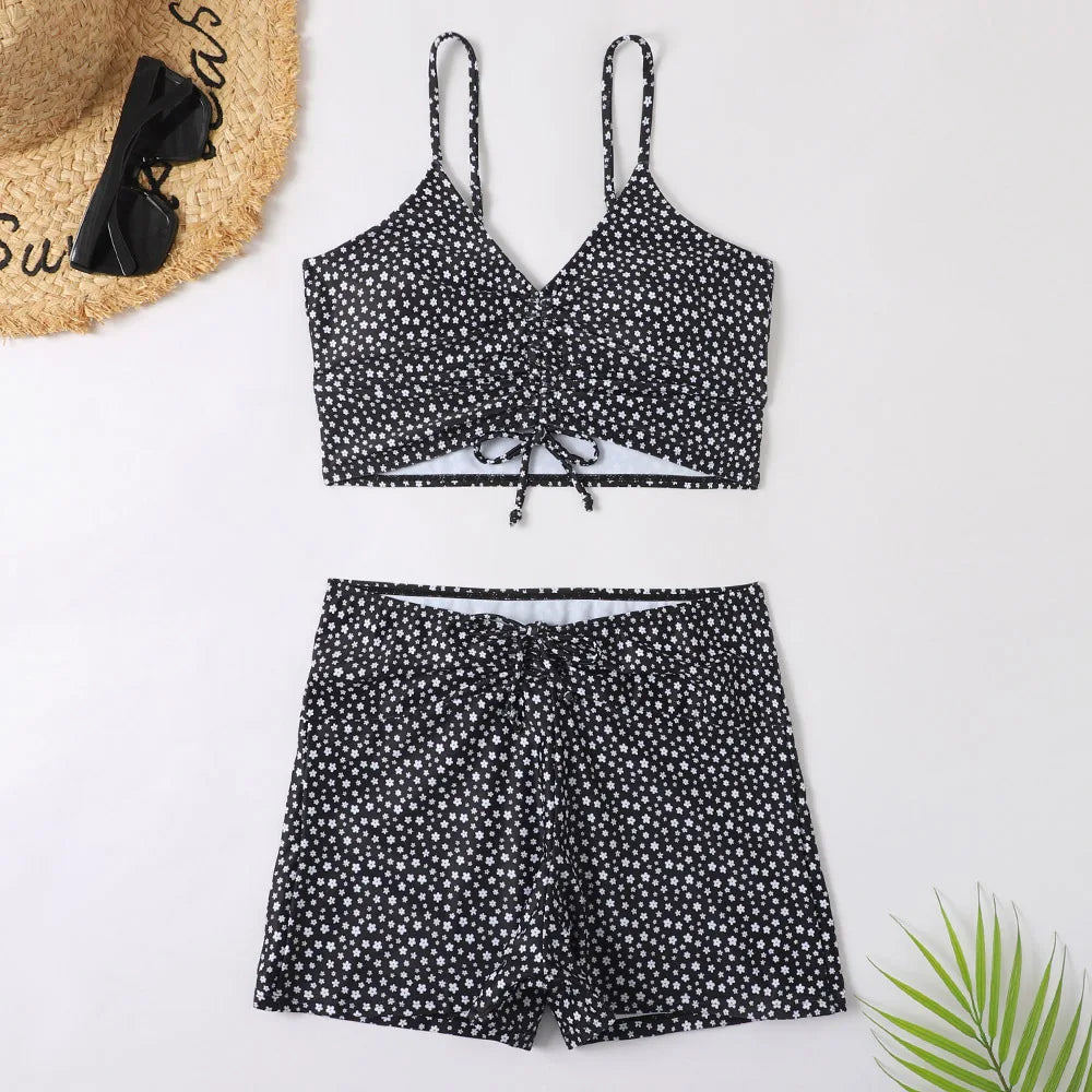 2025 High Waist Bikini Swimsuit Women Push Up Bikini Floral Swimsuit Print Bikini boxers Swimwear Swim Trunks Bathing Suit Aviola