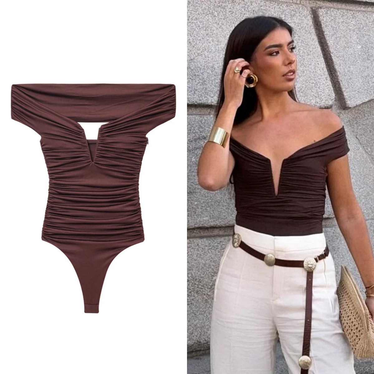 UNIZERA Hot Girl Style Sexy Fashion Blended Bodysuit 2025 Summer New Products Women's Temperament Tight Top Aviola