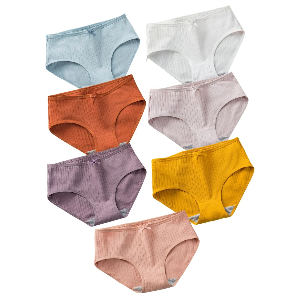 7Pcs/Set Cotton Panties Low Waist Briefs Women Sexy Lingerie Female Underpants Panty Solid Color Breathable Underwear Intimates Aviola