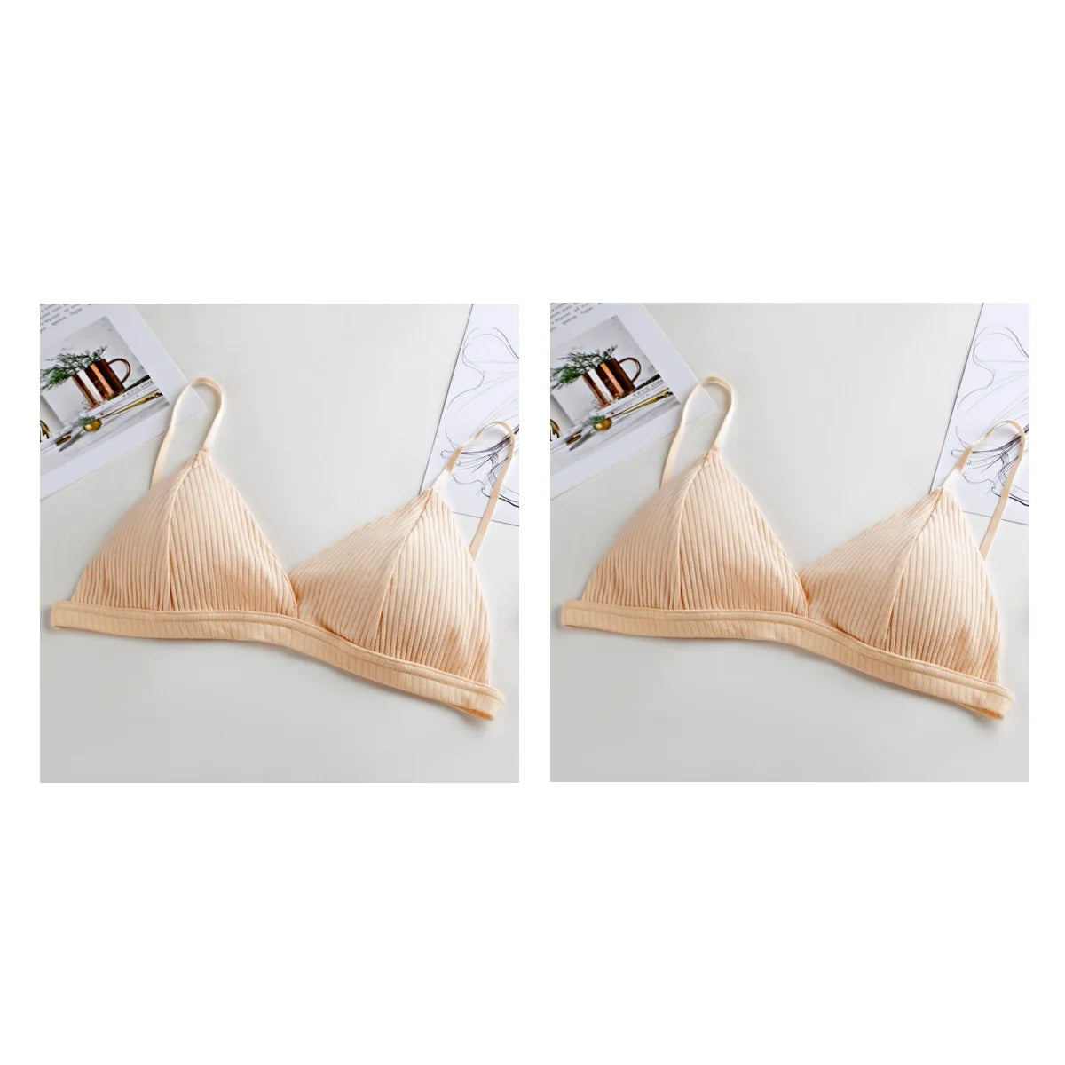 2Pcs/Set Cotton Bras For Women Push Up Bralette Sexy Lingerie Brassiere Female Wire Free Seamless Underwear Padded Bras Aviola