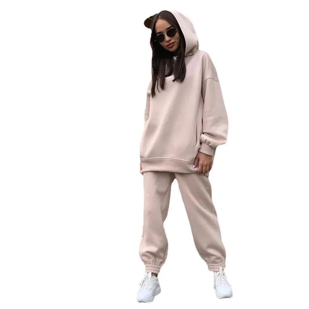 autumn tracksuit outfit set Women Two Piece Set hoodies Hooked Leisure Wide Leg Long Pants Sets Slim Fit Office Ladies Autumn Aviola