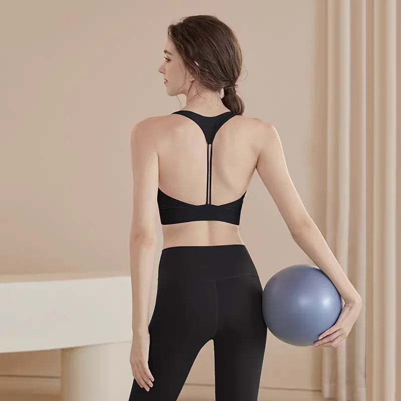 Women's High-Intensity Sports Underwear Shock-Proof Anti-Sagging Yoga Vest Bra Beauty Back Running Bras Fitness Tops Gym Bra Aviola