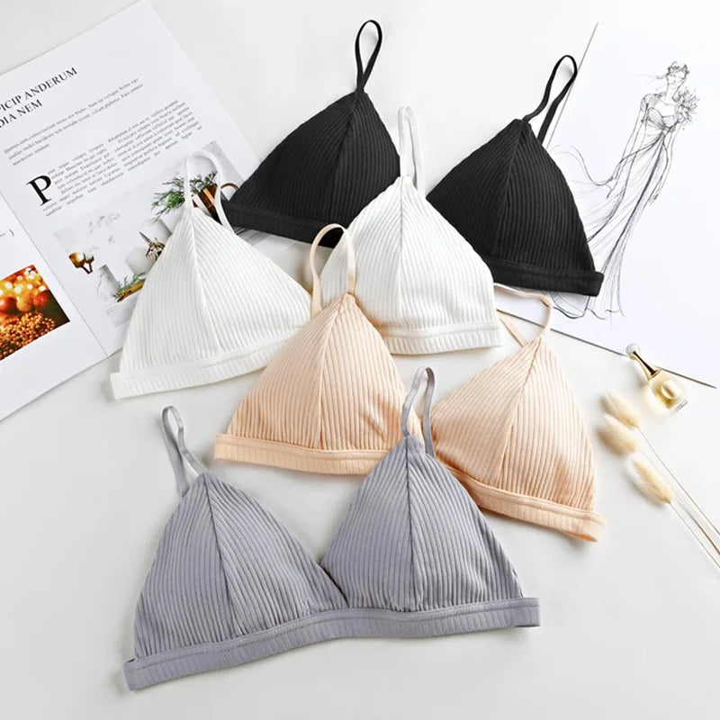 2Pcs/Set Cotton Bras For Women Push Up Bralette Sexy Lingerie Brassiere Female Wire Free Seamless Underwear Padded Bras Aviola