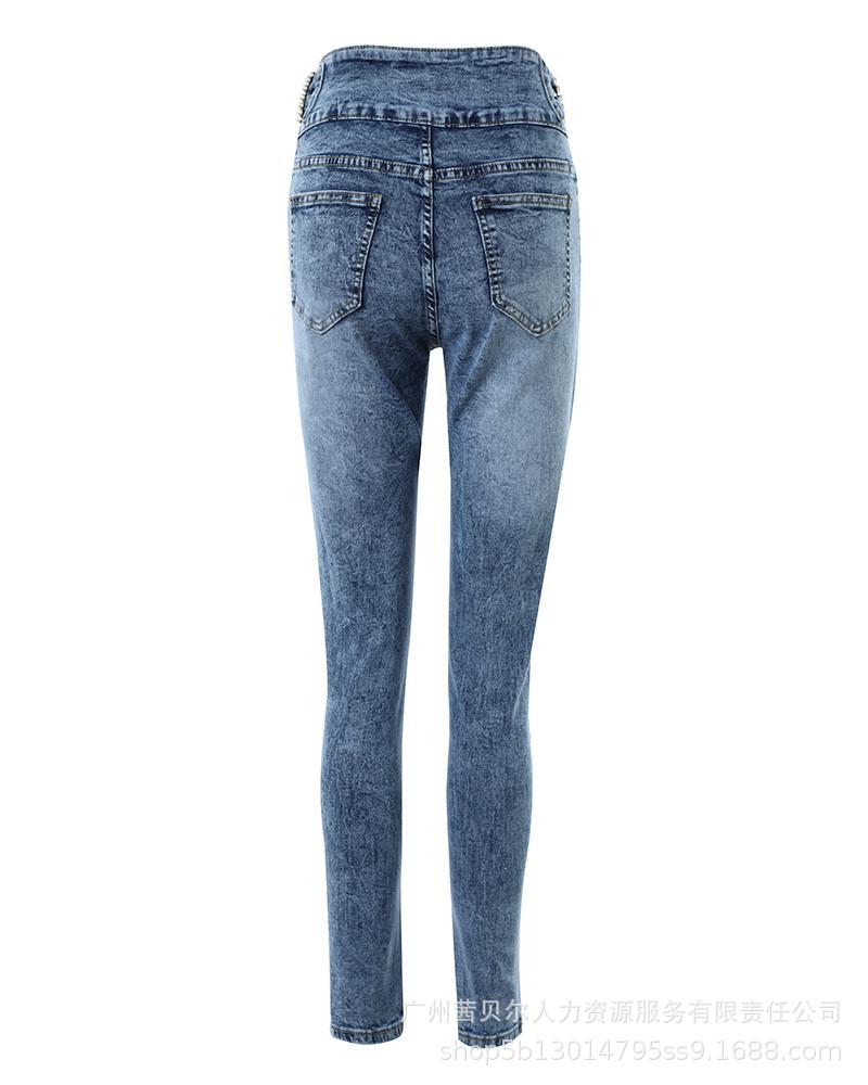 New Women Jeans Elastic Pencil Trousers High Waist Ladies Tight Clothing Slim Fit Casual Skinny Denim Office Lady Pants Elegant Aviola