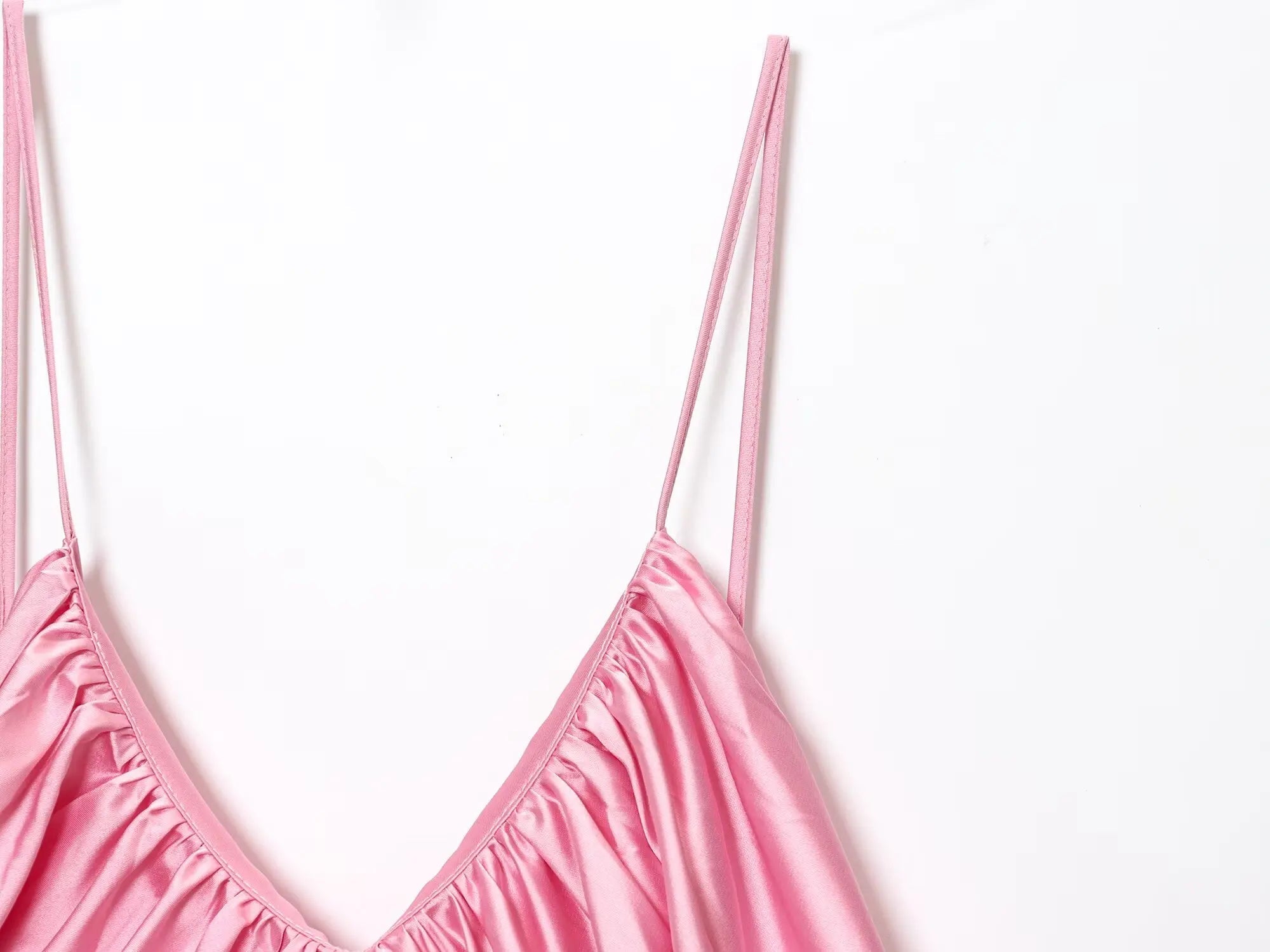 UNIZERA satin texture pleated top camisole casual 2025 summer new products women's clothing temperament sexy top Aviola