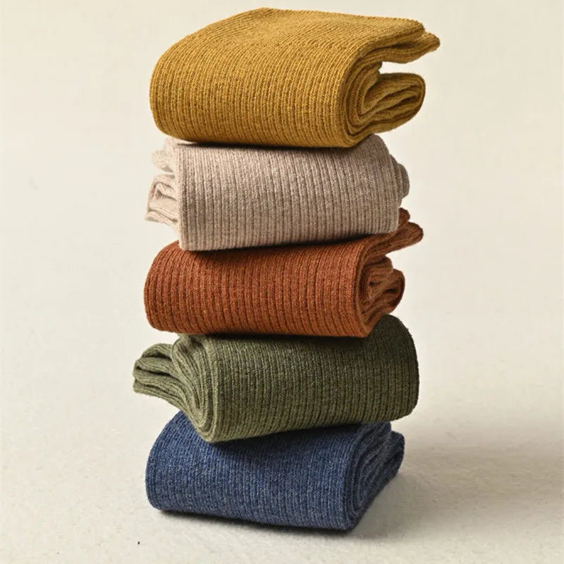 Winter Warm Cotton Socks Soft Knitted Socks Women Solid Color Casual Harajuku Socks Female Basic Daily Socks Aviola