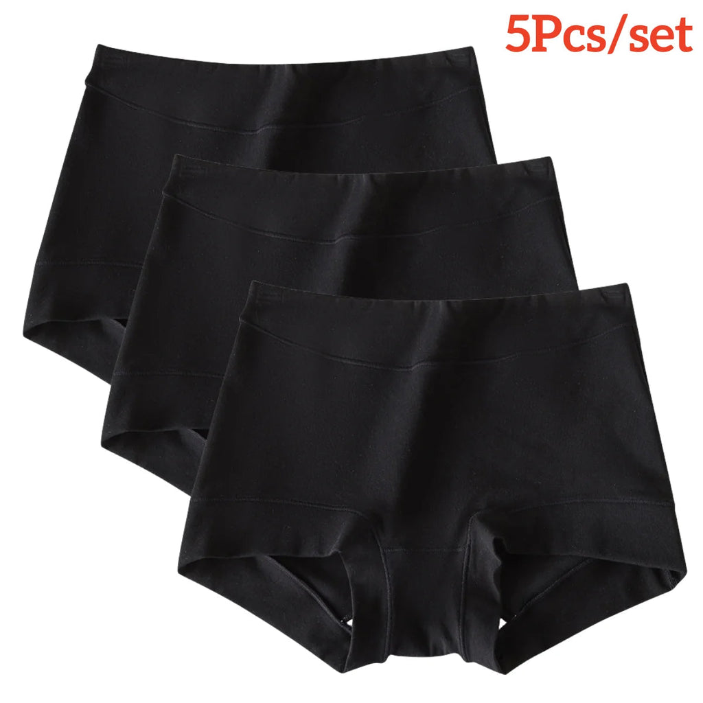 3pcs Women's Cotton Plus-Size Briefs Black Breathable Underpants Comfortable Soft Breathable Elastic Underwear M-XXL Aviola