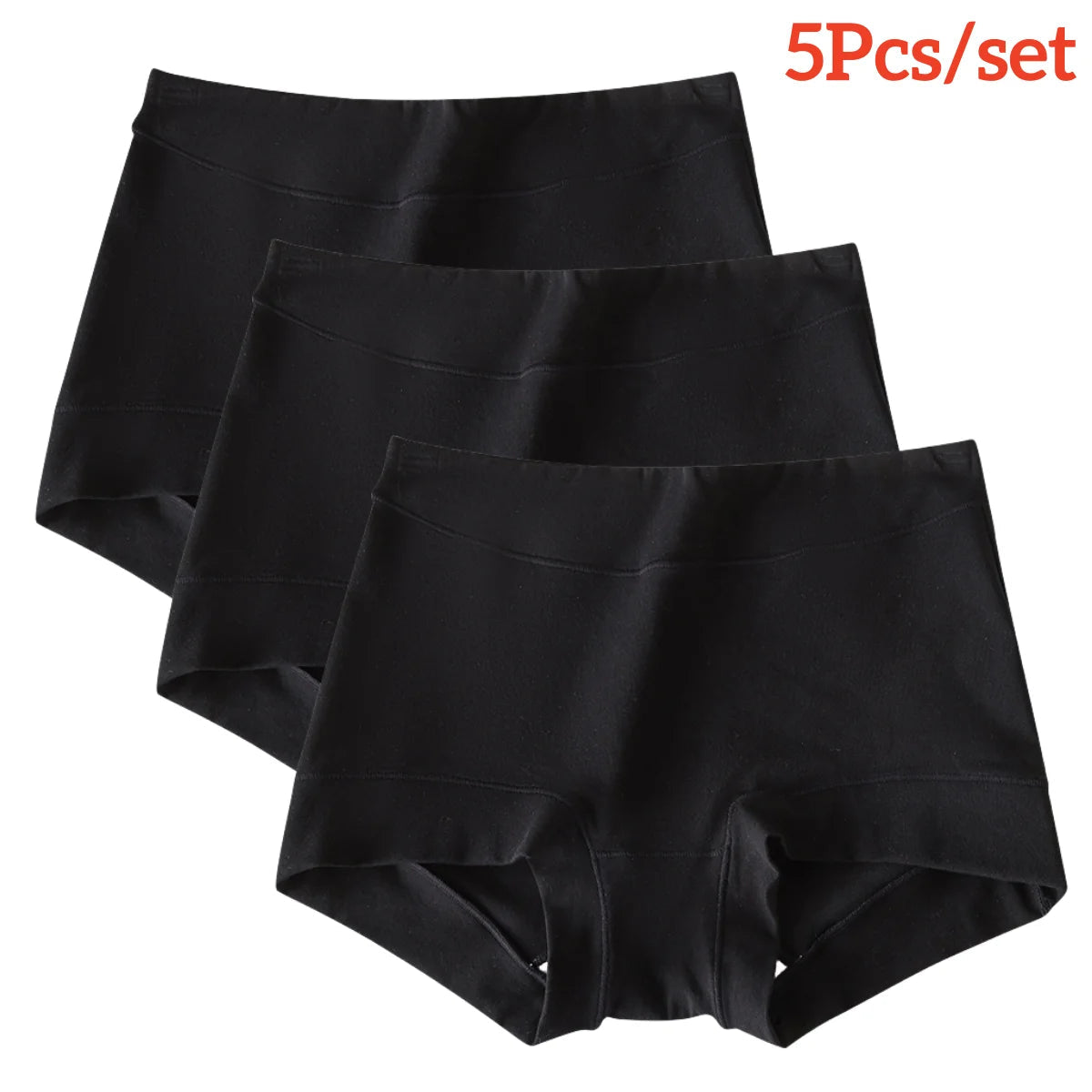 3pcs Women's Cotton Plus-Size Briefs Black Breathable Underpants Comfortable Soft Breathable Elastic Underwear M-XXL Aviola