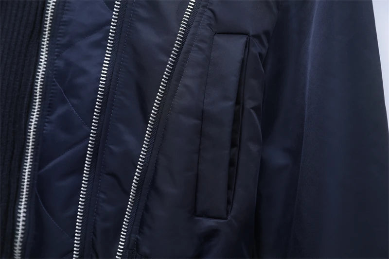 RARF 2024 new women's zipper stitching bomber jacket clip cotton jacket stitching women's top Aviola
