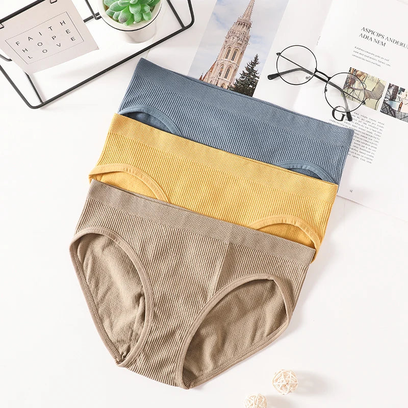 3Pcs/Set Seamless Panties Women Low Waist Briefs Female Full Coverage Back Underwear Sports Underpants Sexy Lingerie Panty Aviola