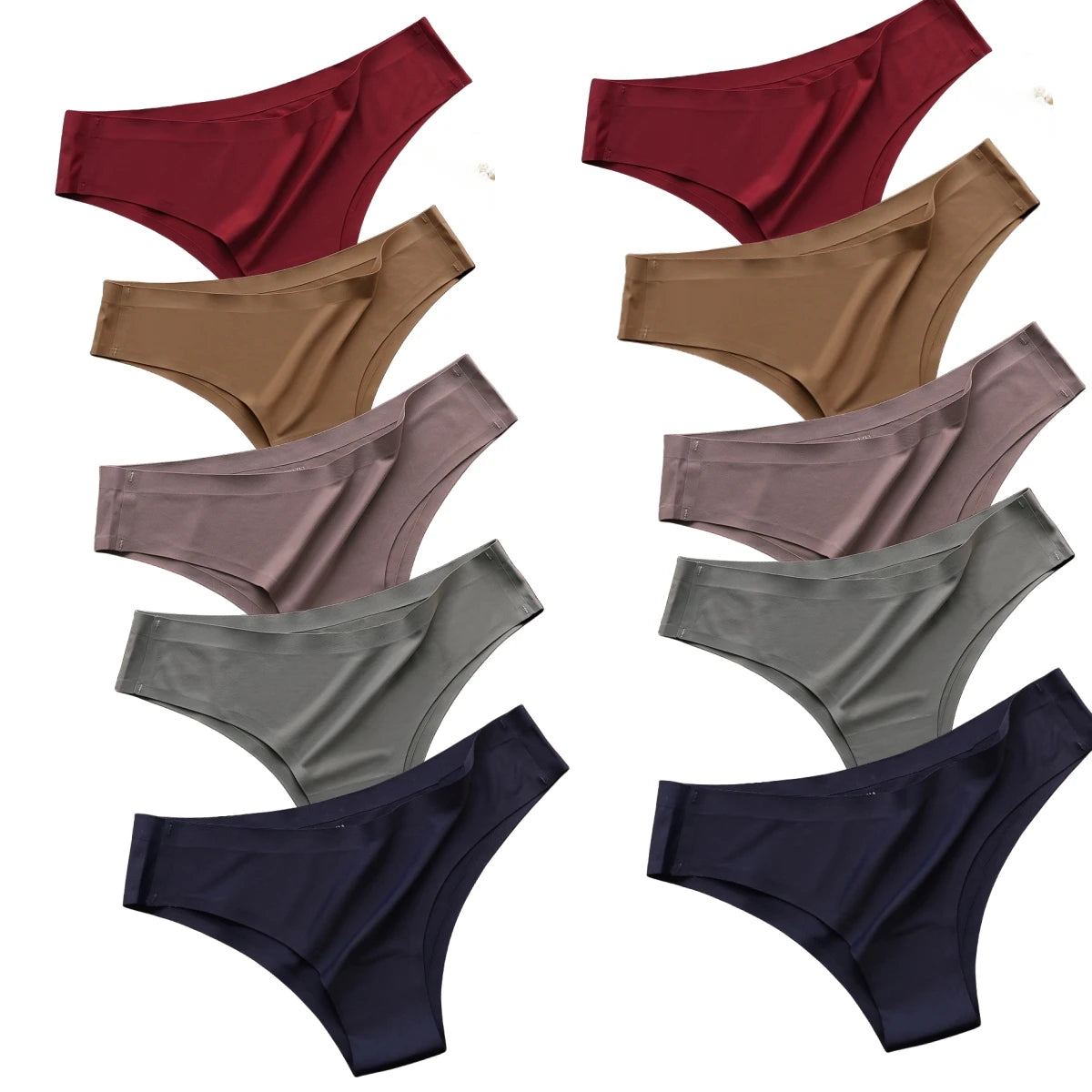 10Pcs/Set Seamless Panties Women Ice Silk Underwear Sexy Sports Briefs Low Waist Panties Female Soft Ultra-thin Lingerie Aviola
