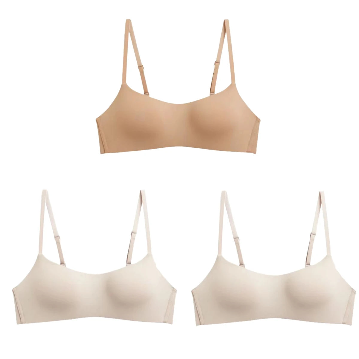 3Pcs/Lot Non-wire Push Up Bras For Women Seamless Underwear Female Sexy Lingerie 1/2 Cup Non-detachable Brassieres Aviola