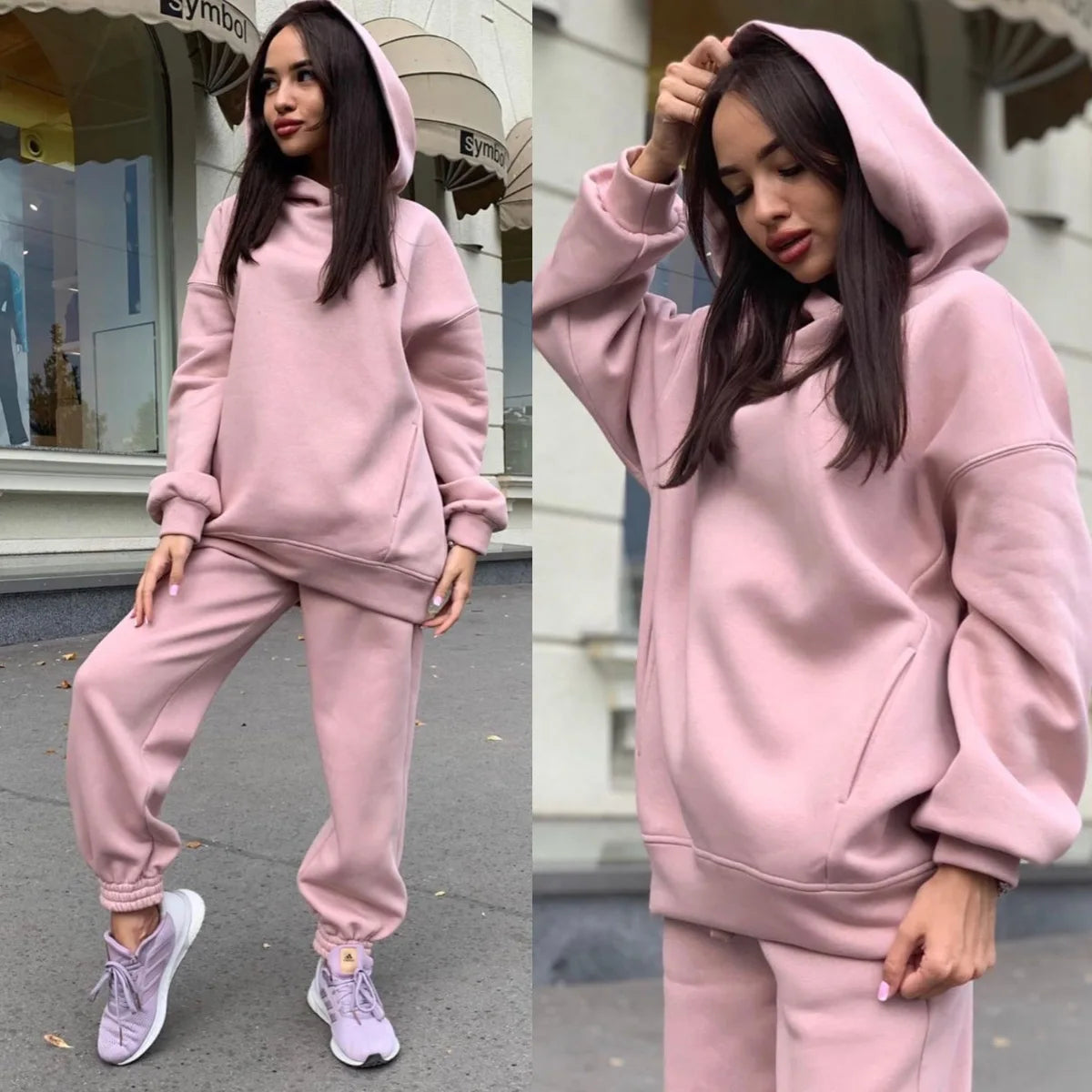 autumn tracksuit outfit set Women Two Piece Set hoodies Hooked Leisure Wide Leg Long Pants Sets Slim Fit Office Ladies Autumn Aviola