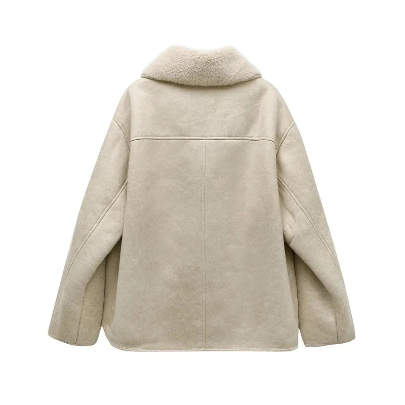 2025 Woman Thick Faux Leather Jackets for Women Autumn Winter Warm Coats Female Demi-season Plush Jacket Women Outerwears Aviola