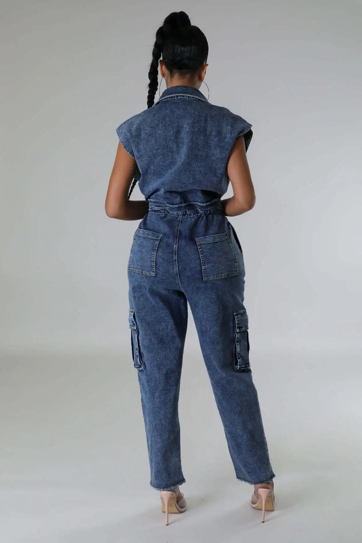 Demin Overalls Women Slim Fit Jumpsuits Sleeveless One Piece Long Pants Mom Jeans High Waist Y2k Club Party Casual Rompers Aviola