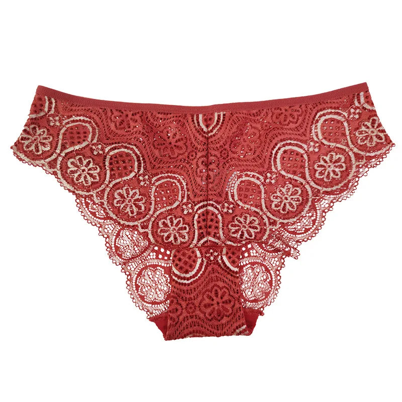 Woman Lace Panty Sexy Weave Panties for Women Floral Briefs Female Underwear Printed Underpants Fashion Sexy Lingerie NK2135 Aviola