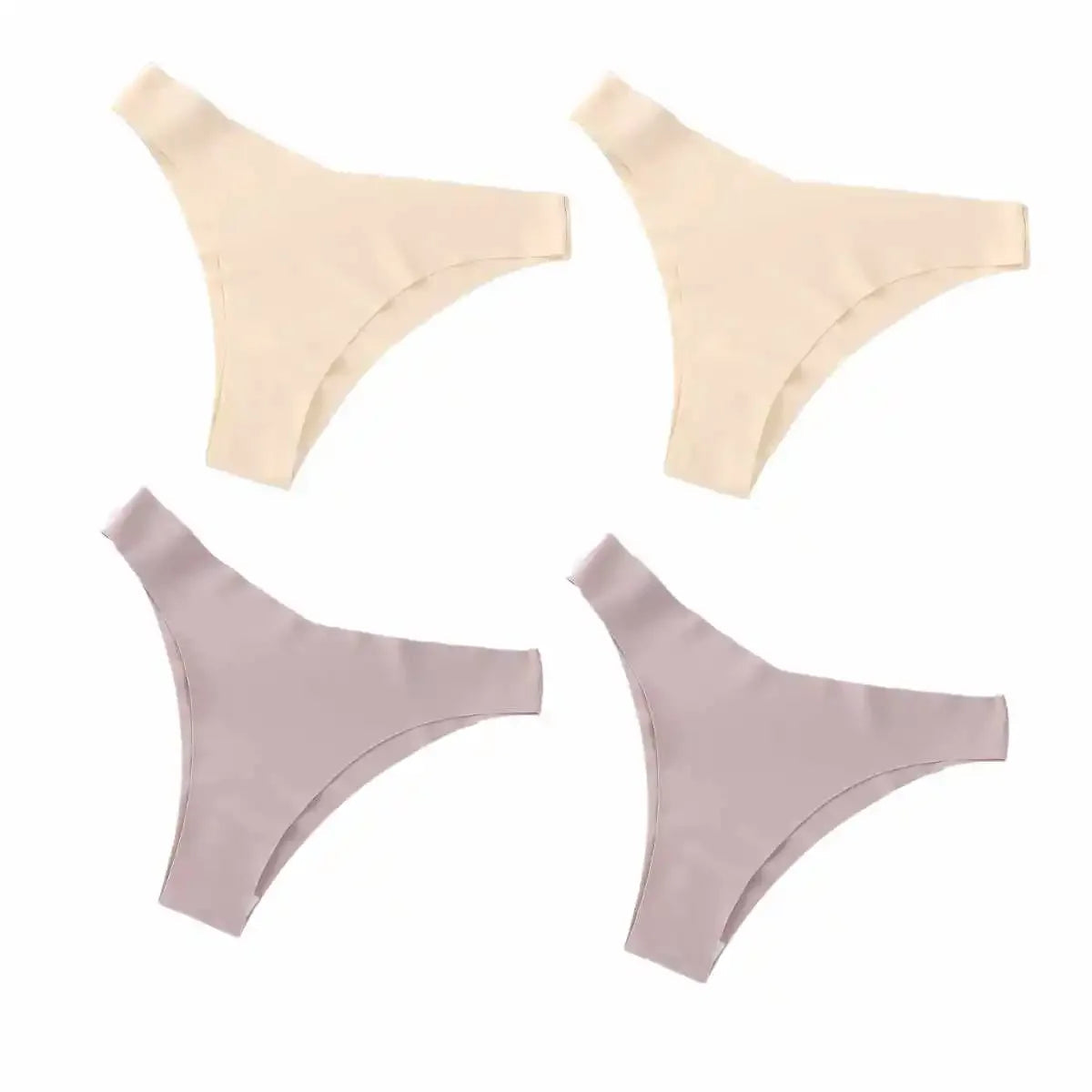 4Pcs/Set Seamless Panties Women Low Rise V-Shaped Briefs Ice Silky Quick-Drying Sport Female Underpants Underwear Aviola