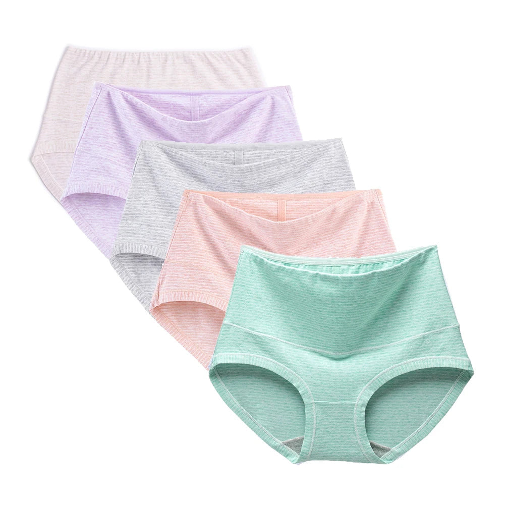 5PCS/Set Women's Cotton Plus Size Panties Breathable Underpants Comfortable Close Fitting Female Underwear Fashion Girl Lingerie Aviola
