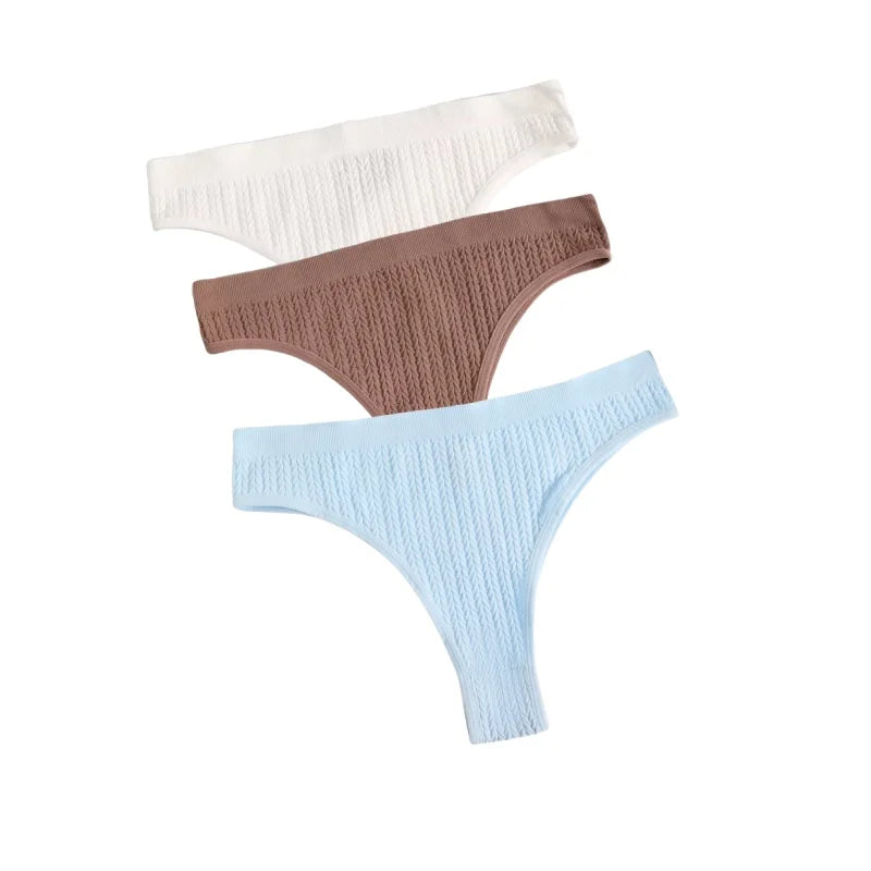 3Pcs/Set Seamless Panties Women Low Waist Briefs Soft Underwear Solid Color Sexy Lingerie Female Underpants Stretch Panty Aviola