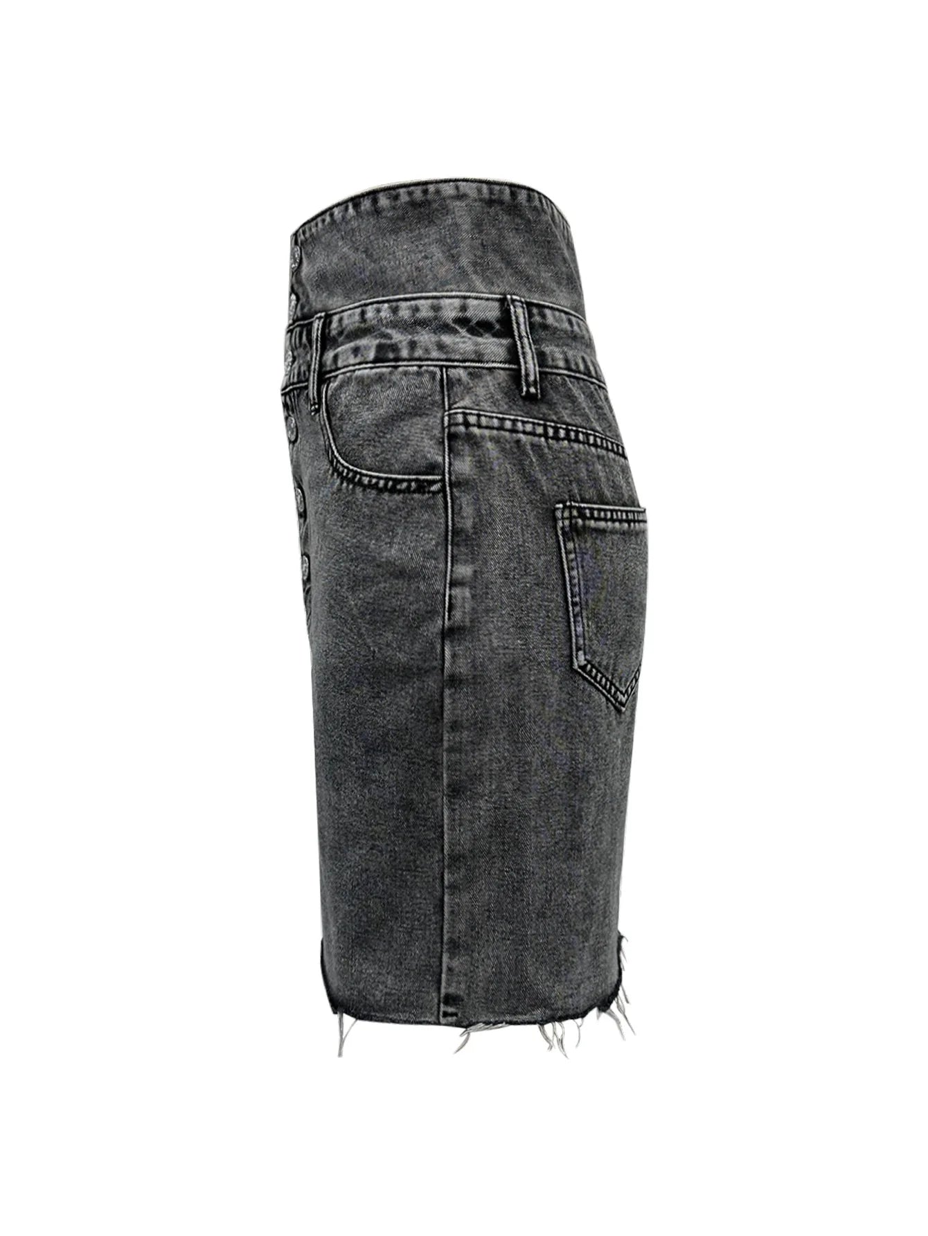 Denim Skirts Women Mid Length Skirt A Line Slim Mom Jeans Button Elegant Splice Y2k Temperament Casual Party Club Summer 2025 Aviola