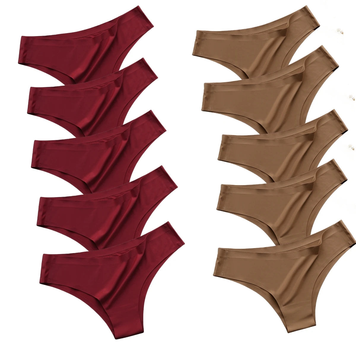 10Pcs/Set Seamless Panties Women Ice Silk Underwear Sexy Sports Briefs Low Waist Panties Female Soft Ultra-thin Lingerie Aviola