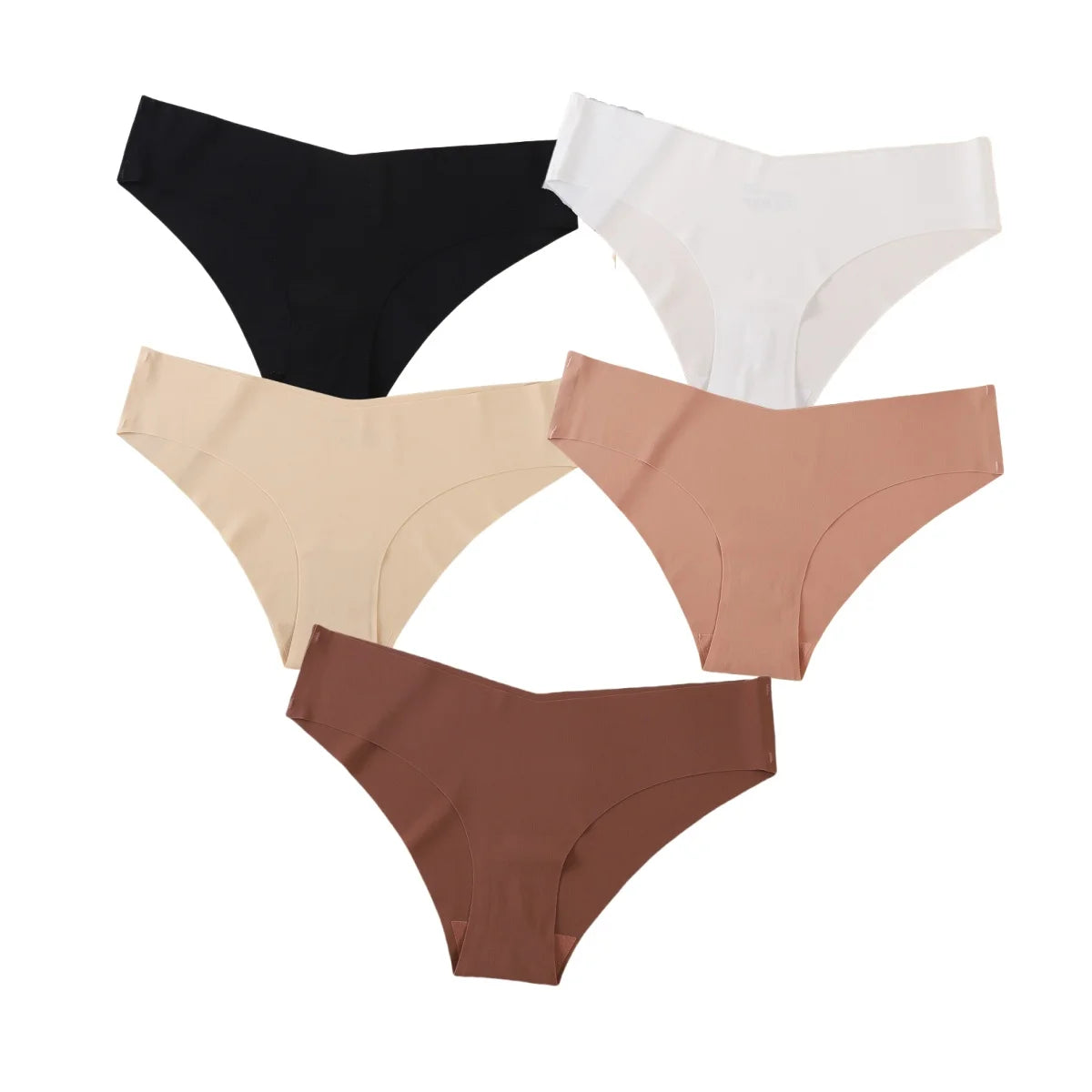 5Pcs/Set Women Panties Seamless Briefs Thin Female Vneck Underpants Summer Soft Panties Sexy Lingerie Underwear Underwear Aviola