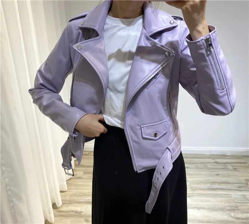 RARF Spring and Autumn 2024 The new belt detachable epaulet motorcycle jacket leather jacket Aviola