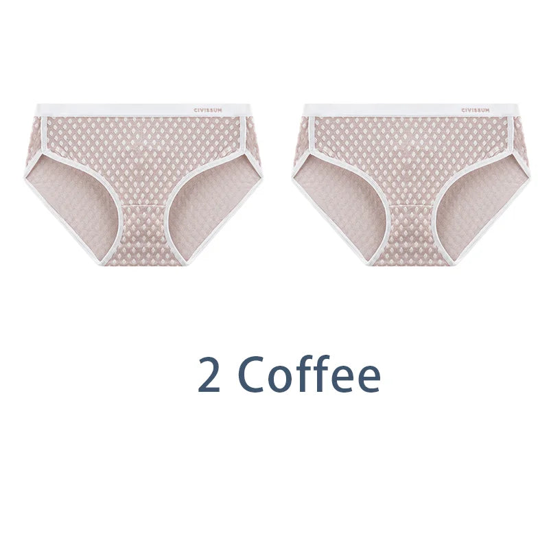 2PCS/Set Women Plus Size Modal Antibacterial Underwear Sexy Jacquard Sport Panties Comfort Briefs Girls Soft Lingerie Aviola