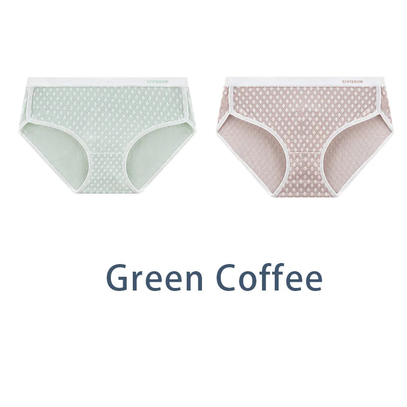 2PCS/Set Women Plus Size Modal Antibacterial Underwear Sexy Jacquard Sport Panties Comfort Briefs Girls Soft Lingerie Aviola