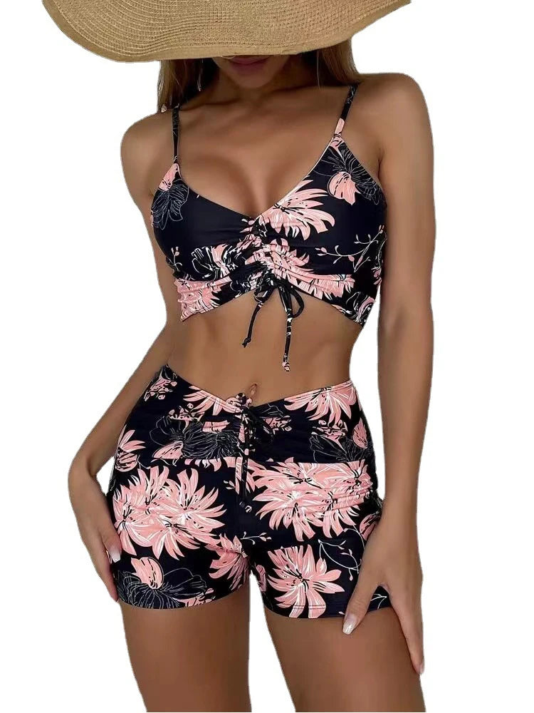 2025 High Waist Bikini Swimsuit Women Push Up Bikini Floral Swimsuit Print Bikini boxers Swimwear Swim Trunks Bathing Suit Aviola