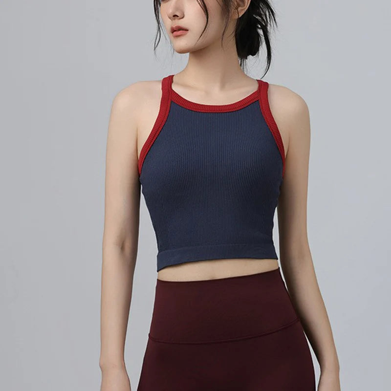 Women Breathable Sports Bra Shockproof Fitness Tops Gym Crop Top Brassiere Push Up Sport Bras Gym Workout Top Seamless Yoga Bra Aviola