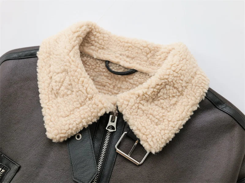 RARF Autumn/Winter 2024 New Women's double-sided short lapel long-sleeved Jacket for women Thickened thermal top Aviola