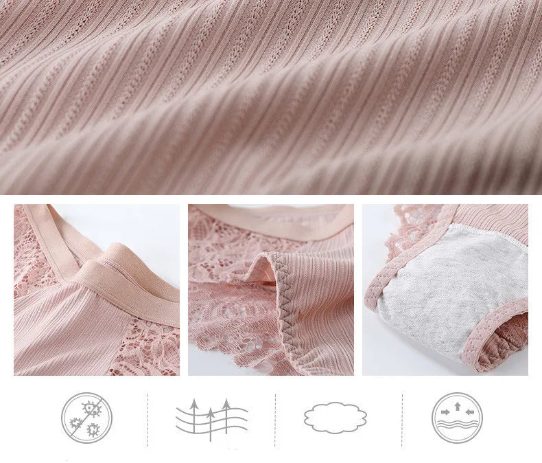 3pcs/Set Low-rise Lace Panties for Women Comfortable Soft Breathable Elastic Underwears Women's Sexy Fashionable Briefs Aviola