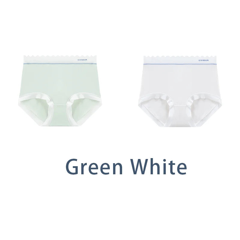2PCS/Set Women M-3XL Big Size Seamless Antibacterial Underwear Sexy Sport Panties Comfort Briefs High Waist Soft Lingerie Aviola