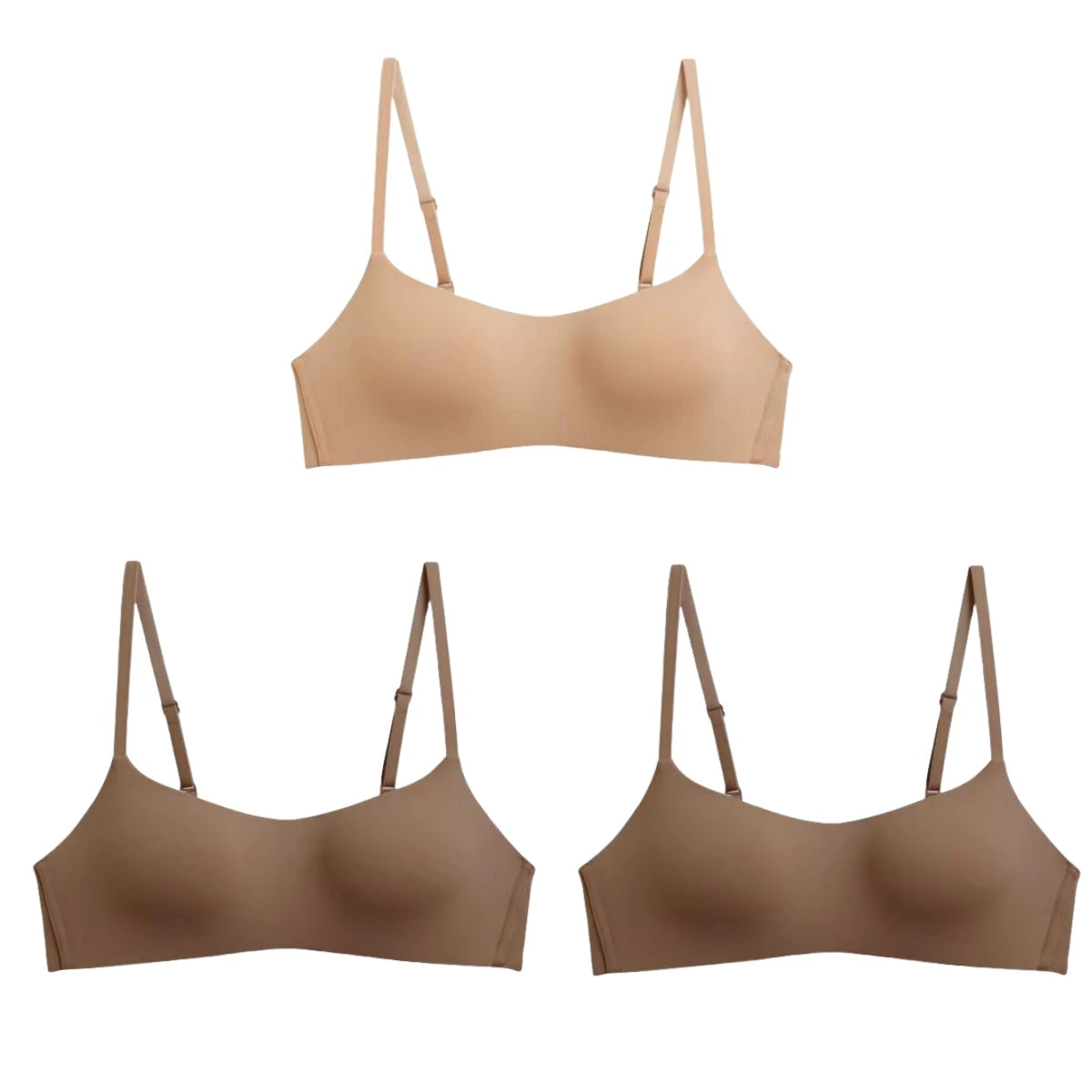 3Pcs/Lot Non-wire Push Up Bras For Women Seamless Underwear Female Sexy Lingerie 1/2 Cup Non-detachable Brassieres Aviola