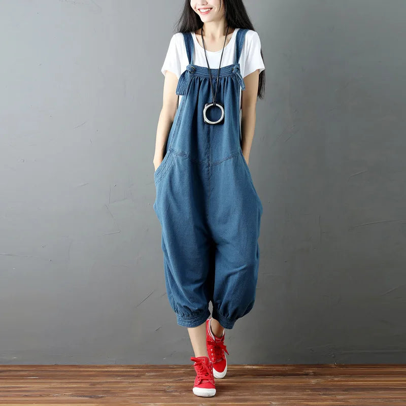 Jumpsuits Women Denim One Piece Mom Jeans Overalls Wide Leg Long Pants High Waist Rompers Y2k Streetwear Work Casual 2025 Aviola