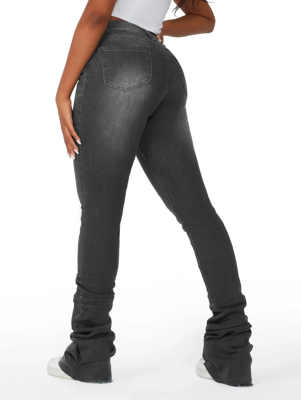 Washed Denim Straight Pants Women Ankle Length Jean Ripped Hole Distressed Pockets Solid Casual Skinny Vintage High Waist Aviola