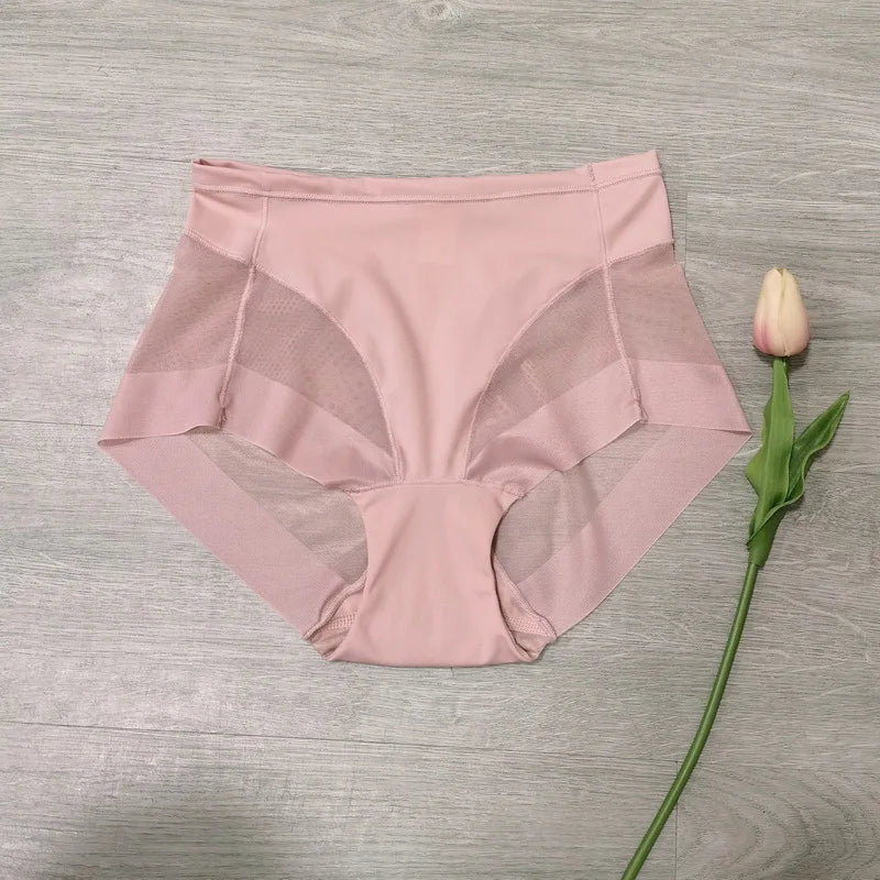 Women Mesh Underwear Soft Mid Waist Transparent Underpants Sexy Ladies Briefs Fashion Female Lingerie 4127 Aviola
