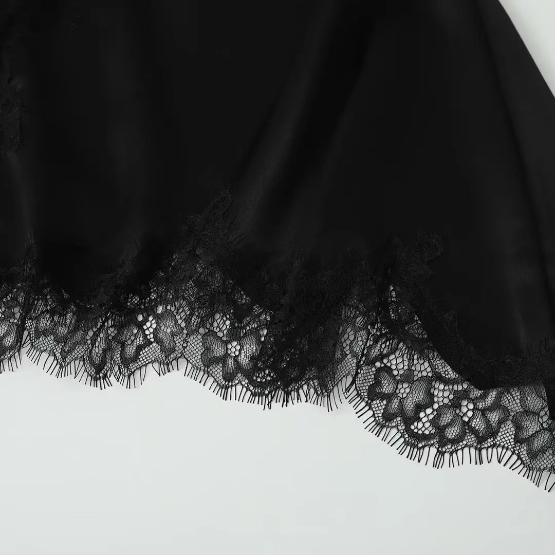 UNIZERA Sexy Asymmetric Hem Lingerie Lace Decorated Suspender Top 2025 Summer New Arrivals Women's Clothing Aviola