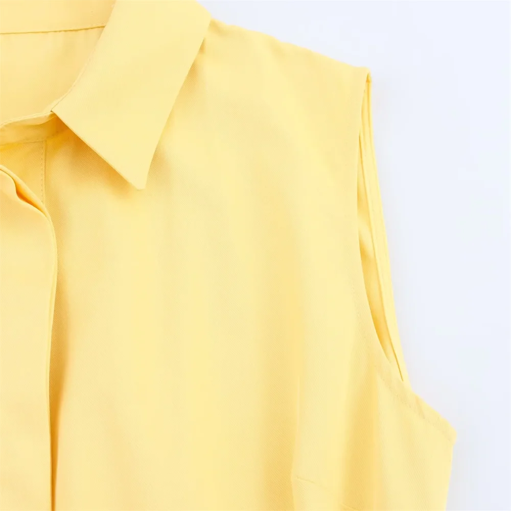 BM&MD&ZA2025belt shirt-style lapel sleeveless loose simple temperament commuting loose A-line dress long skirt female Aviola