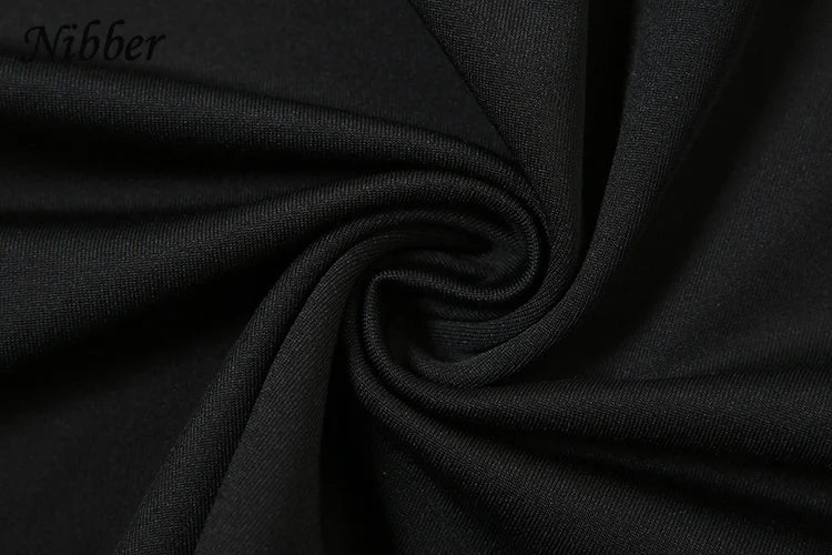 Nibber Metal Buckle 2 Piece Set Women Summer Halter Irregular Classic Tops+Skirts Skinny Solid Midnight Party Matching Suits Aviola