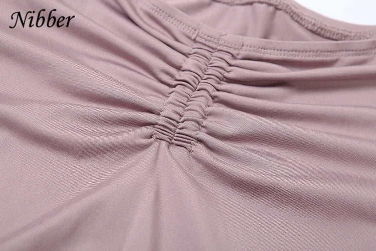 Nibber Elegant Fall 2 Piece Set Women Hollow Cross Bandage Full Sleeve Crop Tops+Ruched Maxi Bodycon Skinny Trend Matching Suits Aviola
