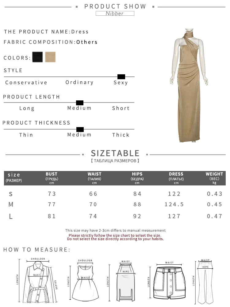 Nibber Ruched Backless Dress Women Diagonal Collar Single Shoulder Strap Tassel Elegant Temperament Stretch Trend Long Bodycon Aviola