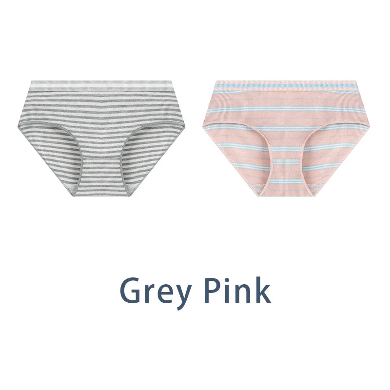 2PCS/Set Women Cotton Sexy Retro Panties Female Low Waist Underwear Classic Design Lingerie Girls Cute Briefs Aviola